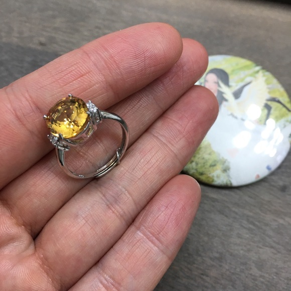 NEW Certified 5CT Natural Citrine S925 Silver Ring - Picture 10 of 17